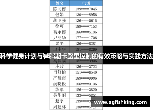 科学健身计划与减脂期卡路里控制的有效策略与实践方法